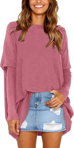 Long Tunic Tops for Women Long Sleeve Round Neck Shirts Blouses Casual Loose Athletic Pullover Tunics 2025 Outfit in Saudi Arabia
