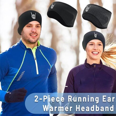 2 قطعة عصابات الرأس الرياضية للنساء الدراجات الأذن دفئا عقال للرجال الشتاء Headbands الطقس البارد تشغيل الصوف الأذن يغطي in Kuwait