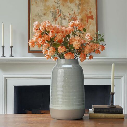 Ceramic Vase Flowers Vase Decorative Crackled Double Glaze Vase for Pampas Grass Modern Vase for Home Living Room Dining Table Farmhouse Office Decor (No Flowers) in Saudi Arabia