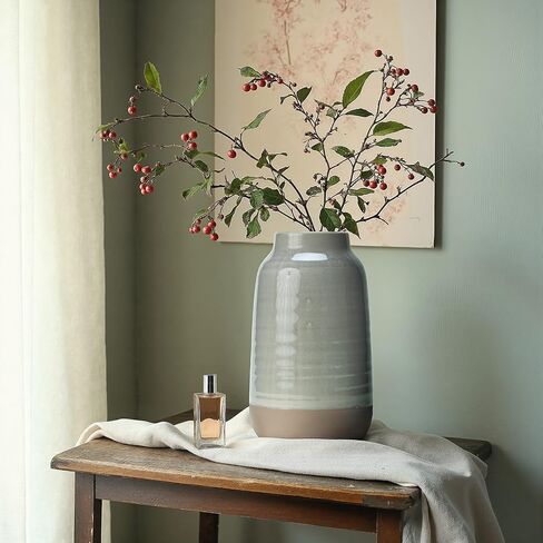 Ceramic Vase Flowers Vase Decorative Crackled Double Glaze Vase for Pampas Grass Modern Vase for Home Living Room Dining Table Farmhouse Office Decor (No Flowers) in Saudi Arabia
