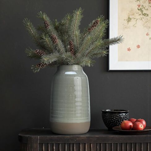 Ceramic Vase Flowers Vase Decorative Crackled Double Glaze Vase for Pampas Grass Modern Vase for Home Living Room Dining Table Farmhouse Office Decor (No Flowers) in Saudi Arabia