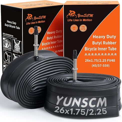 2-PCS 26" Heavy Duty Bike Tubes 26X2.10/2.40 FV48mm Presta Valve 26" Heavy Duty Bicycle Tubes Compatible with 26X2.10 26 X 2.125 26X2.20 26X2.25 26X2.30 26x2.35 26X2.40 Bike Bicycle Tire Tubes in Saudi Arabia