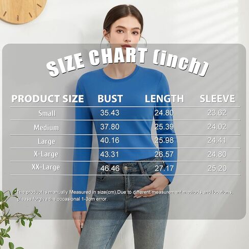 قمصان قطنية طويلة الأكمام للنساء سليم صالح الأساسية تيز Underscrub بلايز Crewneck قمصان علوية عادية عادي in Saudi Arabia