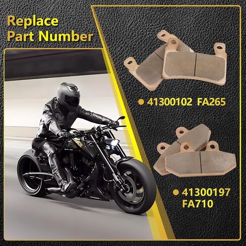 Sintered Disc Brake Pad For 2018-2024 Harley Davidson 107 Series, 114 Series, 117 Series, FLI Hydra-Glide Revival, Replace# FA252 41300102, FA710 41300197 in Saudi Arabia