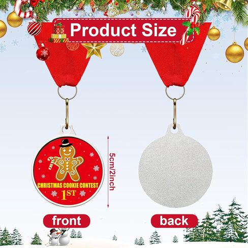 Cholemy 12 Pcs Christmas Decorating Contest Medal Awards 2'' 12 Style Christmas Decorating Contest Prizes Holiday Decorating Medals for Christmas Decorating Party Ornament Decoration Supply in Saudi Arabia