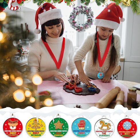 Cholemy 12 Pcs Christmas Decorating Contest Medal Awards 2'' 12 Style Christmas Decorating Contest Prizes Holiday Decorating Medals for Christmas Decorating Party Ornament Decoration Supply in Saudi Arabia