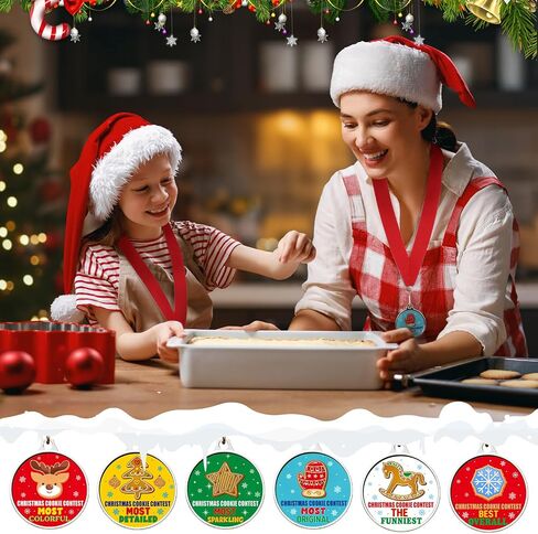 Cholemy 12 Pcs Christmas Decorating Contest Medal Awards 2'' 12 Style Christmas Decorating Contest Prizes Holiday Decorating Medals for Christmas Decorating Party Ornament Decoration Supply in Saudi Arabia