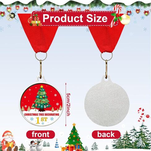 Cholemy 12 Pcs Christmas Decorating Contest Medal Awards 2'' 12 Style Christmas Decorating Contest Prizes Holiday Decorating Medals for Christmas Decorating Party Ornament Decoration Supply in Saudi Arabia