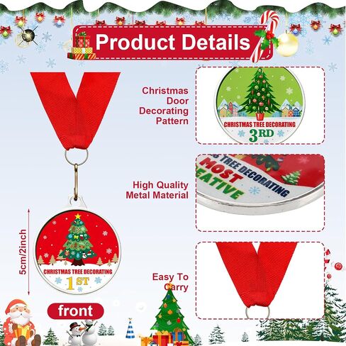 Cholemy 12 Pcs Christmas Decorating Contest Medal Awards 2'' 12 Style Christmas Decorating Contest Prizes Holiday Decorating Medals for Christmas Decorating Party Ornament Decoration Supply in Saudi Arabia
