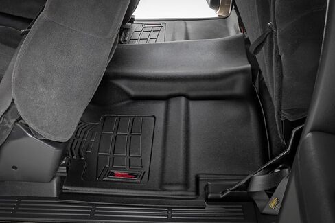 سجادات أرضية Rough Country تناسب جميع الأحوال الجوية لسيارة Chevy Silverado وGMC Sierra 1500 Extended Cab (1999-2006) - سجادة أرضية مرنة مضادة للانزلاق ومقاومة للماء، مجموعة أمامية وخلفية in Saudi Arabia