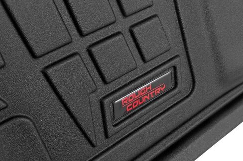 سجادات أرضية Rough Country تناسب جميع الأحوال الجوية لسيارة Chevy Silverado وGMC Sierra 1500 Extended Cab (1999-2006) - سجادة أرضية مرنة مضادة للانزلاق ومقاومة للماء، مجموعة أمامية وخلفية in Saudi Arabia