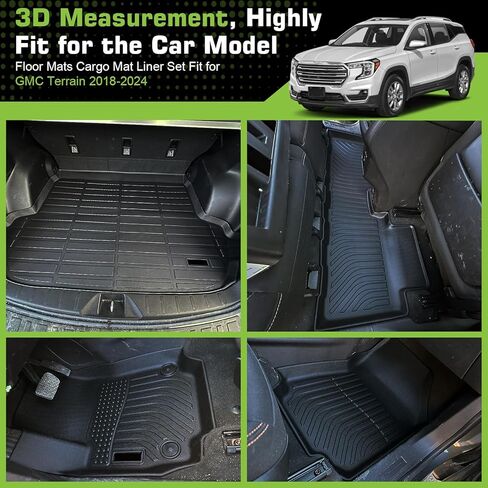 سجادات أرضية لسيارة GMC Terrain 2018-2024، TPE مقاومة للماء وغير قابلة للانزلاق وحماية من جميع الأحوال الجوية مخصصة (سجادات الأرضية وبطانة الحمولة) in Saudi Arabia