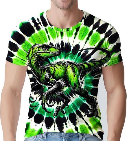 Tie Dye Shirts for Men's 70s 80s 90s Retro Hippie Short Sleeve Tees Washable Vintage Festival Clothing in Kuwait