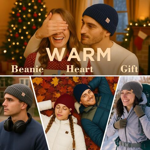 PolarWool™ L/XL/XXL Merino Wool Waffle Fisherman Beanie Watch Cap Dual-Layer 2 Styles Warm Winter Knit Hat for Men Women in Saudi Arabia