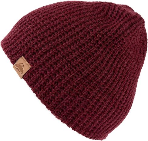 PolarWool™ L/XL/XXL Merino Wool Waffle Fisherman Beanie Watch Cap Dual-Layer 2 Styles Warm Winter Knit Hat for Men Women in Saudi Arabia
