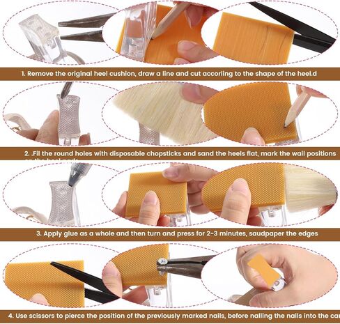 8 قطعة عالية الكعب التصحيح المطاط التمهيد كعب استبدال عدم الانزلاق مربع التمهيد كعب استبدال نصائح وحيد إصلاح نصائح الكعوب حماة in Kuwait