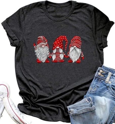 DESFSE Merry Christmas Shirts for Women Christmas Short Sleeve Tshirt Xmas Buffalo Plaid Tree Cute Graphic Print Tee Tops in Kuwait