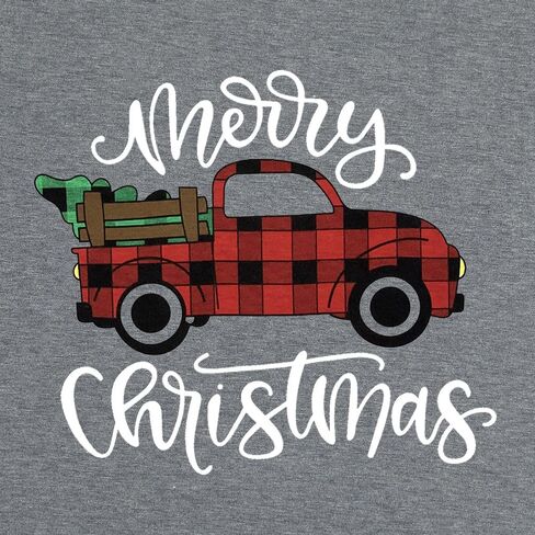 DESFSE Merry Christmas Shirts for Women Christmas Short Sleeve Tshirt Xmas Buffalo Plaid Tree Cute Graphic Print Tee Tops in Kuwait