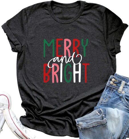 DESFSE Merry Christmas Shirts for Women Christmas Short Sleeve Tshirt Xmas Buffalo Plaid Tree Cute Graphic Print Tee Tops in Kuwait