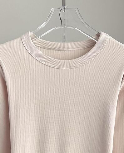 QUALFORT Women's Long Sleeve Shirts Ribbed Knit Tops Slim Fit Crewneck Basic Tee 2025 Casual T-Shirt Going Out Fall Outfits in Saudi Arabia