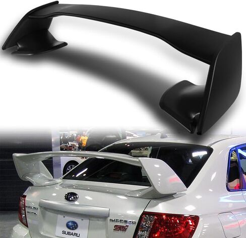 EPARTS-GOGOGO 1 Piece Rear Spoiler Wing Unpainted Black ABS Trunk Lip Spoiler Fit for 2008-2014 Subaru Impreza WRX STI 4 Door Sedan in Saudi Arabia