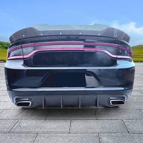 FREEMOTOR802 Rear Diffuser Fits 2015-2018 Dodge Charger Base & 2019-2023 Dodge Charger SXT Trims, Rear Bumper Diffuser V2 Style Gloss Black PP Spoiler in Saudi Arabia