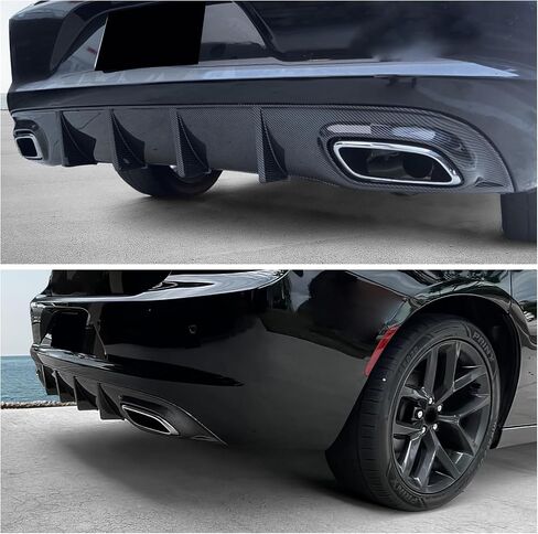 FREEMOTOR802 Rear Diffuser Fits 2015-2018 Dodge Charger Base & 2019-2023 Dodge Charger SXT Trims, Rear Bumper Diffuser V2 Style Gloss Black PP Spoiler in Saudi Arabia