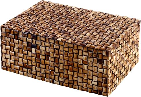 صندوق منظم للديكور المنزلي مصنوع يدويًا مقاس 10 × 5 - صندوق تذكار كبير مع غطاء، صندوق تخزين مزخرف حديث، ديكور طاولة القهوة البوهيمي، صندوق المجوهرات والذاكرة، صندوق تزيين للديكور المنزلي in Kuwait