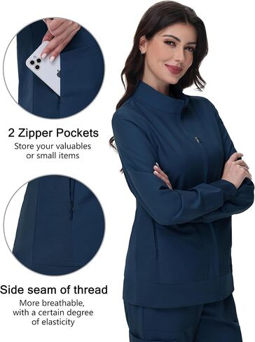 جاكيتات فرك للمرأة - 4 جيوب مع 2 Zips خفيفة الوزن فائقة الناعمة 4 اتجاهات studd studd in Saudi Arabia