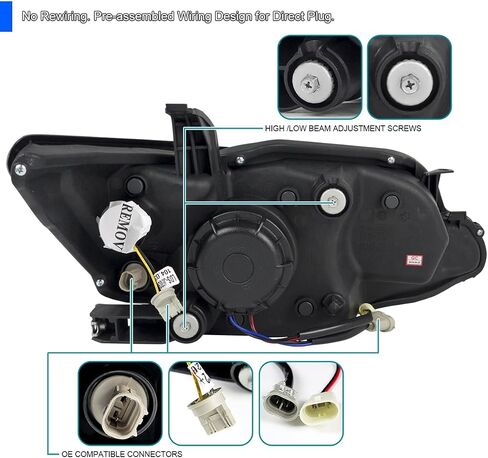 SPEC-D ضبط المصابيح الأمامية لجهاز عرض الدخان الأسود مع إشارة LED وشريط LED متوافق مع 2011-2013 Scion tC، مجموعة المصابيح الأمامية اليسرى + اليمنى in Saudi Arabia