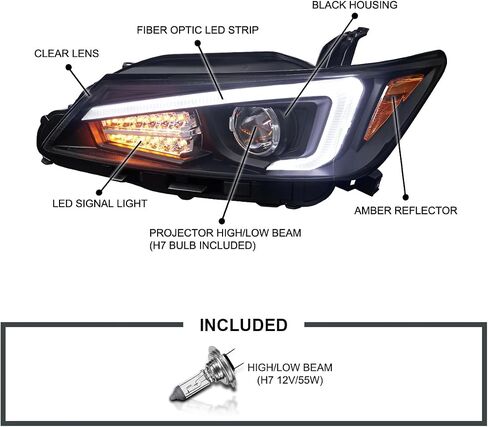 SPEC-D ضبط المصابيح الأمامية لجهاز عرض الدخان الأسود مع إشارة LED وشريط LED متوافق مع 2011-2013 Scion tC، مجموعة المصابيح الأمامية اليسرى + اليمنى in Saudi Arabia