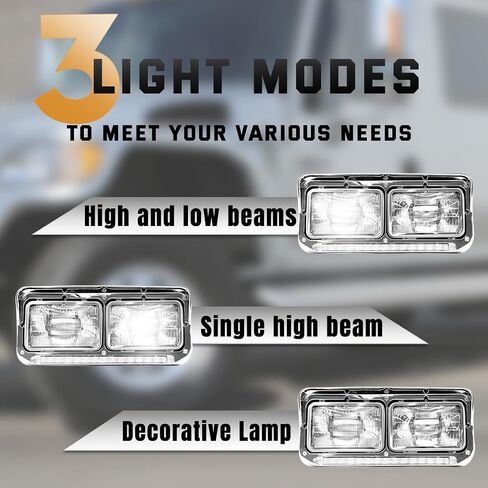 LED DRL Headlights for Kenworth T400 T600 T800 W900 K100 C500 Peterbilt 378 379 Front Headlight Assembly OE Replacement Driver Left and Passenger Right Side DOT Approved [Included All Bulbs] in Saudi Arabia