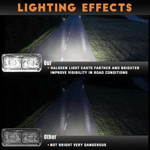 LED DRL Headlights for Kenworth T400 T600 T800 W900 K100 C500 Peterbilt 378 379 Front Headlight Assembly OE Replacement Driver Left and Passenger Right Side DOT Approved [Included All Bulbs] in Saudi Arabia
