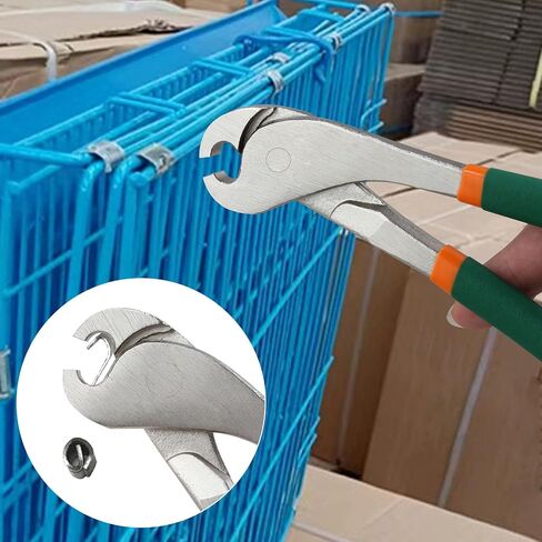 Heavy Duty J-Clip Pliers, Anti-slip Comfortable Grip, Curved Nose for Building Cages & More in Kuwait