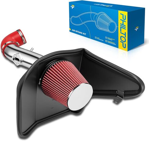 طقم كمية الهواء البارد Philtop متوافقة مع 2006-2011 Civic مع 1.8L (DX/DX-G/LX/EX) ، مرشحات مجموعات الألومنيوم الحمراء 3 بوصة التدفق العالي in Kuwait