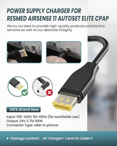 24 فولت سلك إمدادات الطاقة لسلسلة Airsense 10 CPAP و Aircurve Resmed S10 Series ، Resmed Airsense 10 Air Sense S10 Aircurve 10 Series S10 370001 37297 R360-760 370006 R370-7407 Charger in Kuwait
