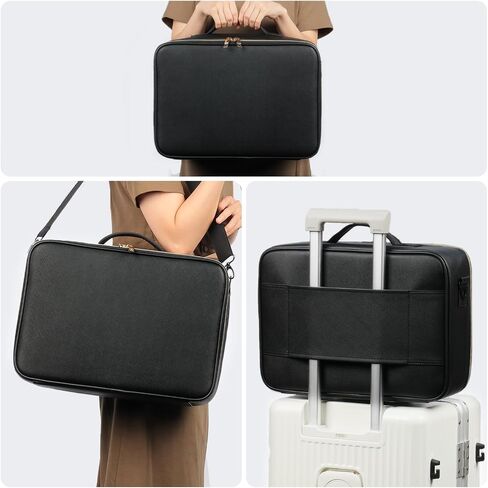 BEAUTY CASE Makeup Travel Case 10 Inch, Large Storage Capacity Makeup Organizer Travel Bag with Compartment, Portable Cosmetic Case for Women, Waterproof, Durable, Gift for Her, Black in Saudi Arabia