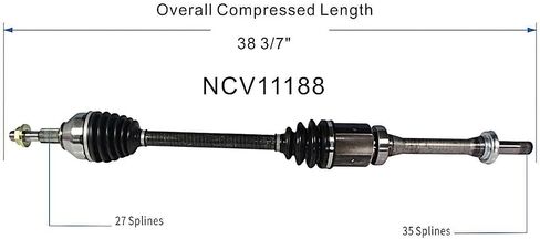 مجموعة عمود المحور GSP NCV11188 CV لاختيار 2014-18 Ford Fusion؛ لينكولن MKZ 2014-16-أمامي يمين (جانب الركاب) in Saudi Arabia