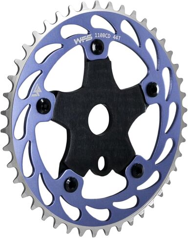 سلسلة هيليكس WFS مع ضرس عنكبوت 44T 1/8 بوصة 110 مم BCD 5 فتحة ذراع للمدرسة القديمة BMX، فضي، WFS3065-BO in Saudi Arabia