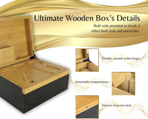 Premium Bamboo Organizer Box with Wooden Tray – Elegant, Durable & Eco-Friendly Storage Solution | Spacious Interior | Ideal for Home, Travel, or Gift Use in Saudi Arabia