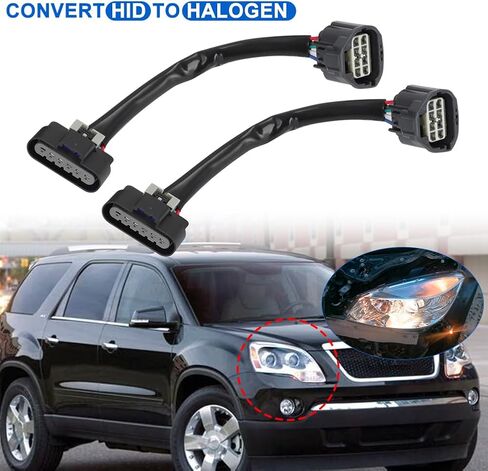 AUTOVIC 1 Pair Wiring Harness Adapter HID to Halogen Headlight for GMC Acadia HID 2007-2012 in Saudi Arabia