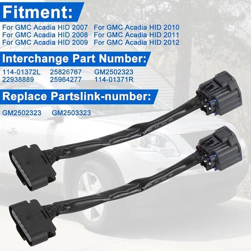 AUTOVIC 1 Pair Wiring Harness Adapter HID to Halogen Headlight for GMC Acadia HID 2007-2012 in Saudi Arabia