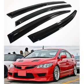 حاجب نافذة الدخان المطر/ظل الشمس مع شريط متوافق مع 2006-2011 8TH Gen 4 Door Civic Sedan in Kuwait