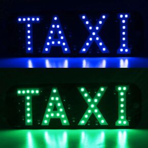 لافتة ضوء سيارة أجرة LED، أضواء مؤشر LED للكابينة العلوية، مصباح للزجاج الأمامي ديكور مع أكواب شفط، أزرق in Kuwait