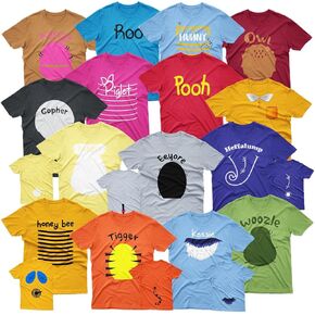 365Customize Pooh And Friends Inspired Adult, Youth, Toddler Shirt, Infant Bodysuit - Halloween Cosplay Costumes For Cruises, Family Trip and Event Tee in Saudi Arabia