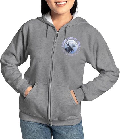 سترة CafePress Acadia National Park (Moose) النسائية بغطاء للرأس بسحاب للنساء in Saudi Arabia