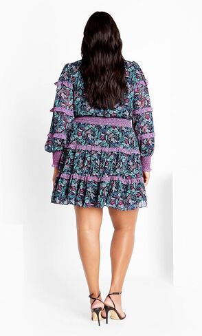 City Chic Plus Size Hollie Print MINI Dress in Peaceful Paisley in Saudi Arabia