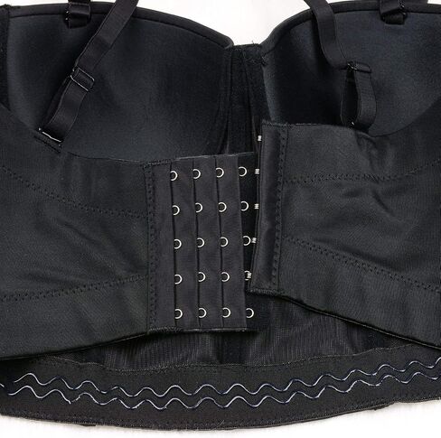 ELLACCI Women Black Smooth Push up Bustier Crop Top Corset Bra with Detachable Straps in Saudi Arabia
