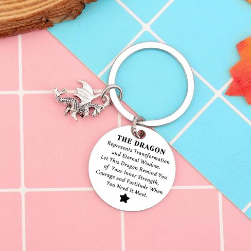 Inspiration Gift for Friend Dragon Keychain Dragon Lover Gift Dragons Jewelry for Women Men Dragon Themed Gift Christmas Birthday Gift for Her Him Encouragement Dragon Keychain in Saudi Arabia