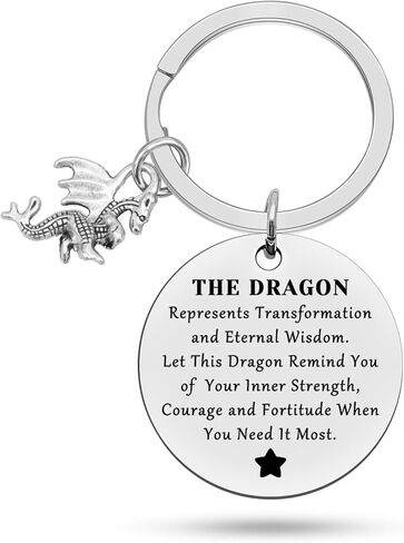 Inspiration Gift for Friend Dragon Keychain Dragon Lover Gift Dragons Jewelry for Women Men Dragon Themed Gift Christmas Birthday Gift for Her Him Encouragement Dragon Keychain in Saudi Arabia